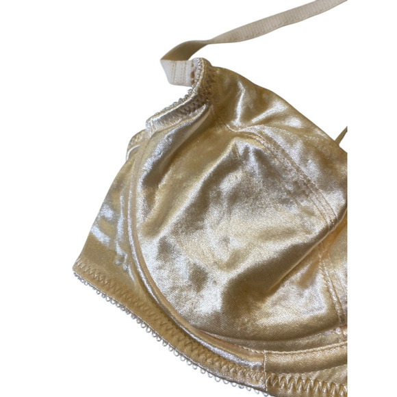 1960s 1970s Adonna Bra Dream Maker 36 B Satin Shiny Cream White Vintage Lingerie - Picture 2 of 9